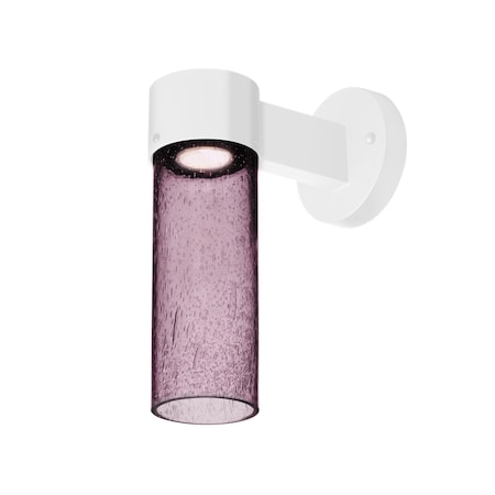 Besa Lighting Juni 10 Outdoor Sconce, Plum Bubble, White Finish, 1x4W LED JUNI10PL-WALL-LED-WH